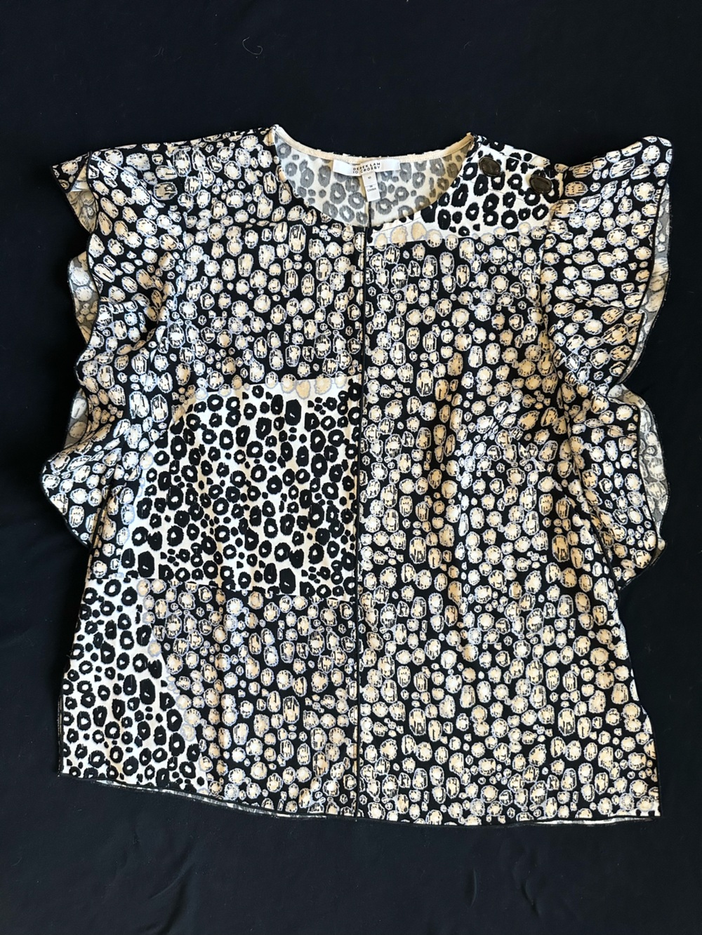 10 Crosby Derek Lam Black, Cream & Tan Patchwork Animal-Print Mini Skirt 10